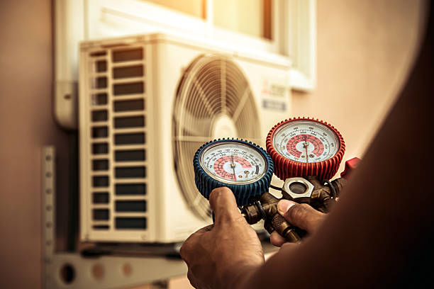 Professional Heat Pump Repair technician working in Blodgett Mills, NY